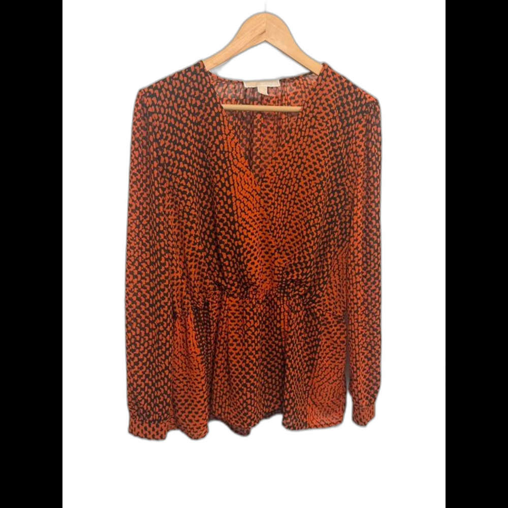 Michael Kors Orange Long sleeve Blouse NWOT
